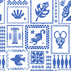 Blue Frame Pattern - Classical Elements vector image