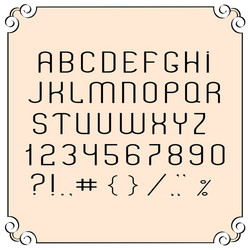 Clean Number Set with Punctuation vector image
