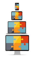 fully responsive web design concept vector image