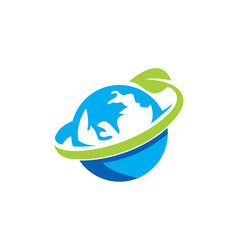 Green leaf eco environment logo Royalty Free Vector Image