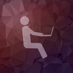 Man with Laptop - Flat Style Icon vector
