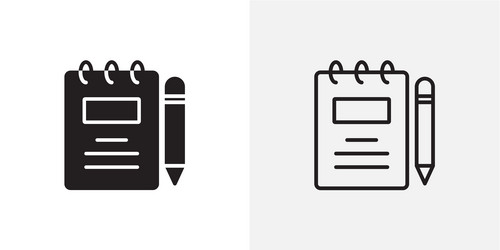 notebook icons pack for apps and ui ux desigs vector image
