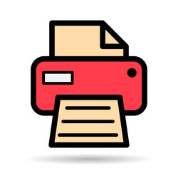 printer document web shadow icon printout machine vector image