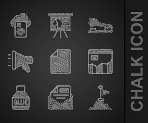 set file document mail and e-mail mountains vector image