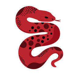 simple flat snake with dots pattern vector image