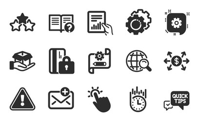 touchpoint new mail and document icons set vector