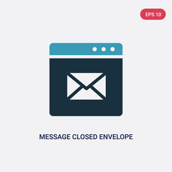 Two color message closed envelope icon from web vector