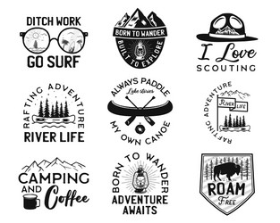 Vintage Camp Badges & Logos Vector Image