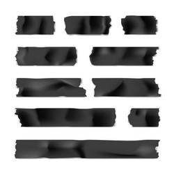 Adhesive tape set sticky paper strip isolated vector