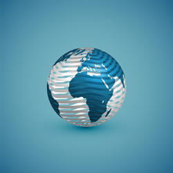 blue globe map with pattern sphere vector image