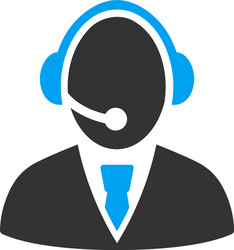 Call center worker icon vector