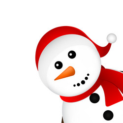 Christmas snowman on white background vector