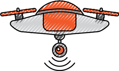 drone flying technology with camera vector image