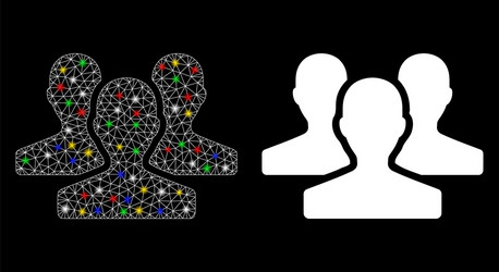 flare mesh network users icon with spots vector image