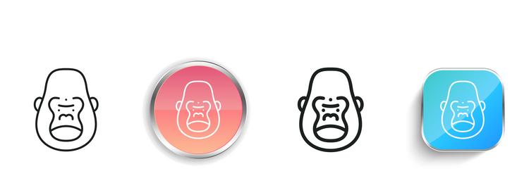 gorilla icon thin linear regular and button style vector image