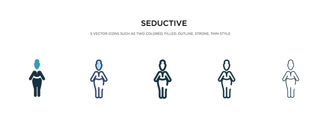 Seductive icon in different style two colored vector