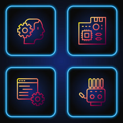 Set line mechanical robot hand computer api vector