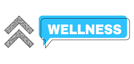 Shifted wellness message frame and linear shift up vector