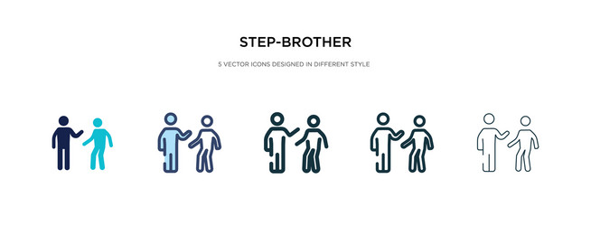 step-brother icon in different style two colored vector