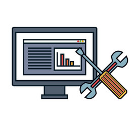 computer desktop display isolated icon vector image