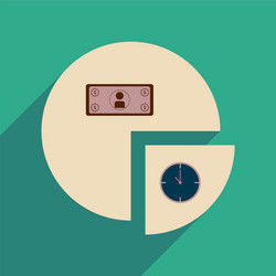 flat web icon with long shadow time money chart vector image