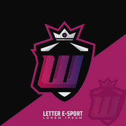 Letter w logo gamer design initials e-sports vector