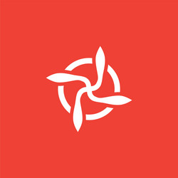 propeller icon on red background flat style vector image