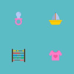 Set of infant icons flat style symbols with nip vector