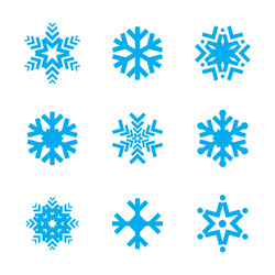Snowflake icon set isolated on white background vector