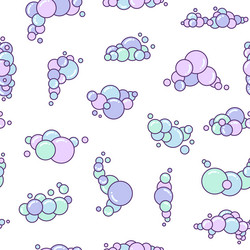 soap foam set with bubbles seamless pattern vector image