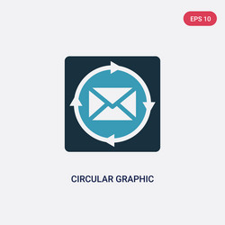 Two color circular graphic icon from web concept vector