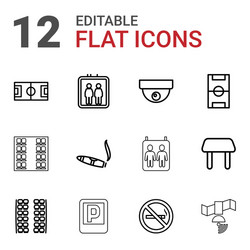 12 area icons vector