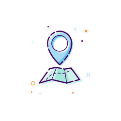 concept gps icon thin line flat design element vector image