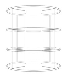 empty showcase outline rendering 3d vector image