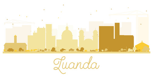 Luanda city skyline golden silhouette vector