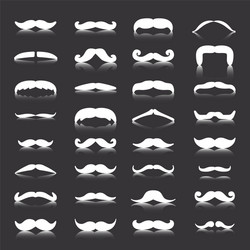 Mustaches icons set isolated symbol vector