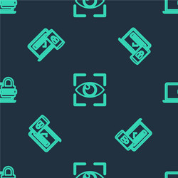 set line eye scan two steps authentication vector image