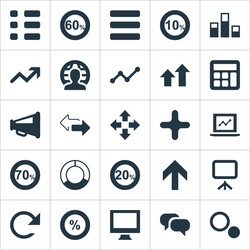 set of simple statistic icons vector image