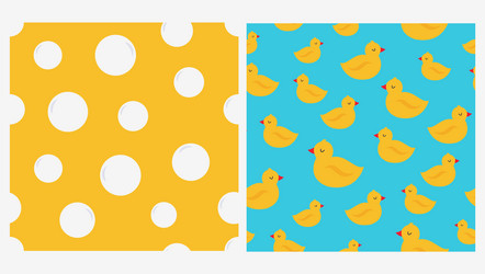Rubber duck in soap bubbles seamless pattern Vector Image