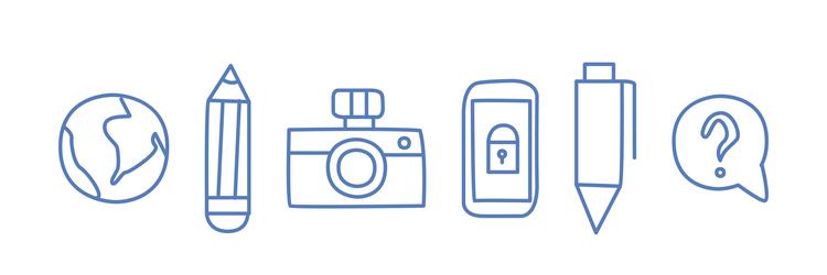 Simple creative process line icon and object vector