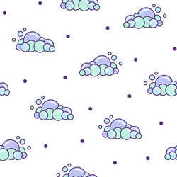 soap foam set with bubbles seamless pattern vector image