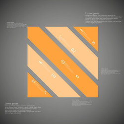 square askew divided to five parts on light vector