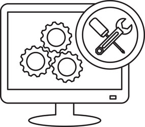 Technical service computers icon vector