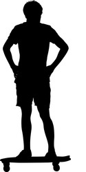 Black Silhouette Skateboarder vector