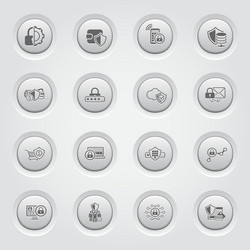 Button design protection and security icons set vector