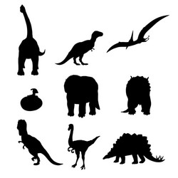 Dinosaur Silhouettes Collection Vector Image