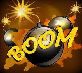 Exploding Bomb with Burning Cord vector