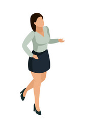 office woman walk composition vector