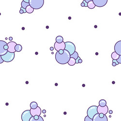 soap foam set with bubbles seamless pattern vector image
