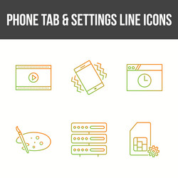 unique phone tab and settings icon set vector image